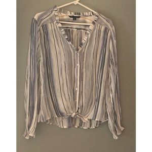 Zac & Rachel Striped Tie Front Shirt (XL)